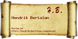 Hendrik Bertalan névjegykártya
