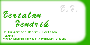 bertalan hendrik business card